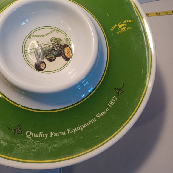 John Deere Melamine Ware Chip And Dip Serving Platter 13" Licensed Product - Picture 3 of 6